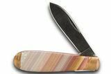Pocket Knife with Banded Jasper Inlays #370831-2